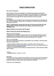 PUBLIC CONSULTATION HIGHWAYS