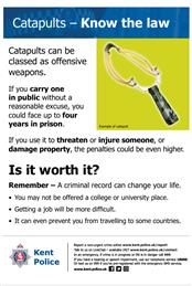 Kent Police information on catapults