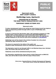 Road Closure Wallbridge Lane / Holywell Lane