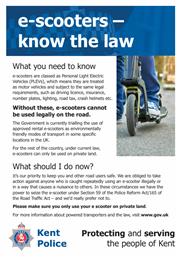 Kent Police information on e-scooters