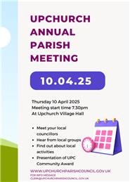 Parish Meeting tonight 10 April 7.30pm